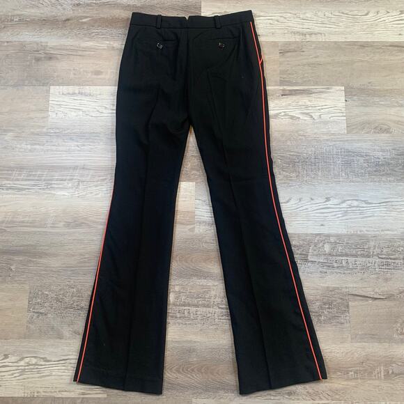 Marc Jacobs Black Wool Pants Orange Trim Size 4 Tailored Wide Leg Trousers - Picture 3 of 6